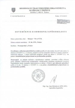 certifikát